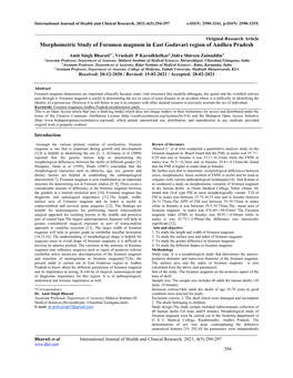 Morphometric Study of Foramen Magnum in East Godavari Region of Andhra Pradesh