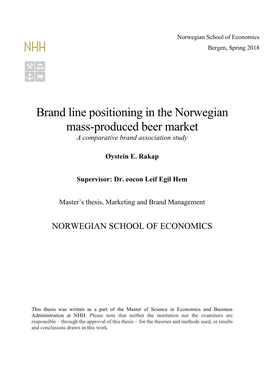 Brand Line Positioning in the Norwegian Mass-Produced Beer Market a Comparative Brand Association Study