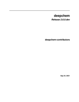 Release 2.6.0.Dev Deepchem-Contributors