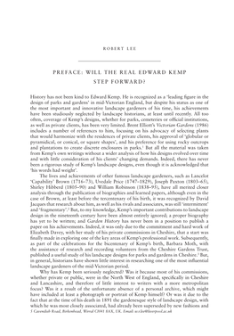 Preface: Will the Real Edward Kemp Step Forward? History Has Not Been Kind to Edward Kemp