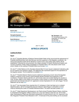 ML Strategies Update AFRICA UPDATE