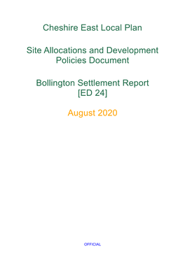 Bollington Settlement Report [ED 24]