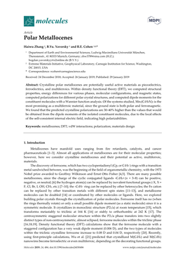 Polar Metallocenes