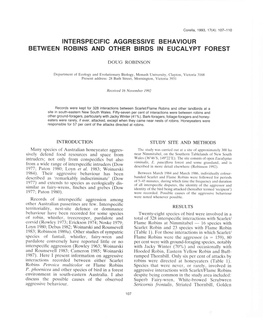 Interspecific Aggressive Behaviour Between Robins