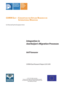 Integration in Azerbaijan's Migration Processes