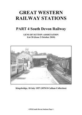 South Devon Railway Stations