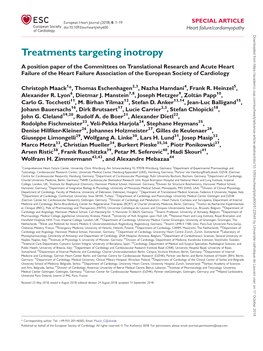 Treatments Targeting Inotropy