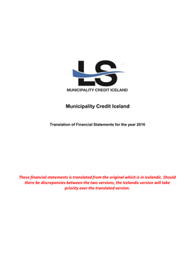 Municipality Credit Iceland