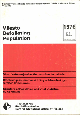 Väestö Befolkning Population 1976