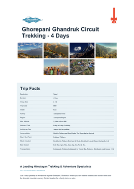 Ghorepani Ghandruk Circuit Trekking - 4 Days