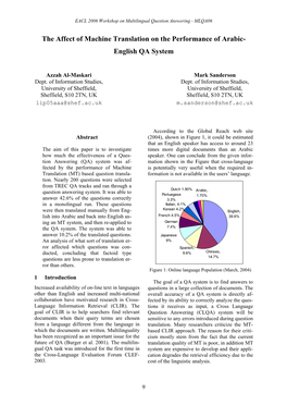 The Effect of Machine Translation on the Performance of Arabic