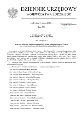 Uchwała Nr VI/26/2015 Z Dnia 5 Lutego 2015 R