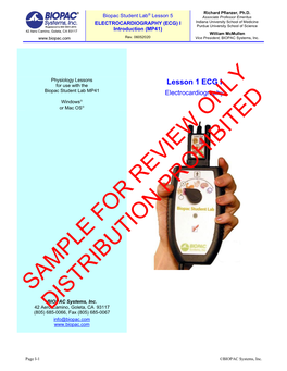 L05 Electrocardiography (ECG) I Introduction