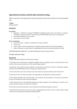 Agricultural Aviation and the Pilot Chemical Rating