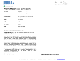 Alkaline Phosphatase, Calf Intestine