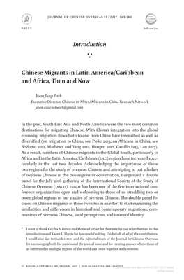 Introduction Chinese Migrants in Latin America/Caribbean And
