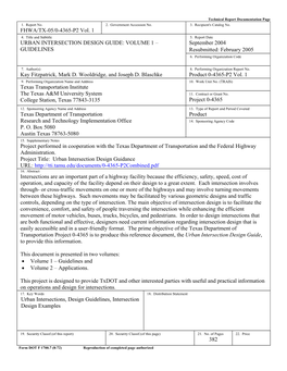 URBAN INTERSECTION DESIGN GUIDE: VOLUME 1 – September 2004 GUIDELINES Resubmitted: February 2005 6