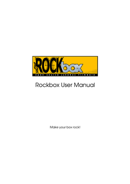 Rockbox User Manual