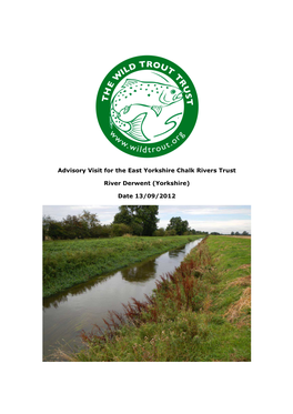 Advisory Visit for the East Yorkshire Chalk Rivers Trust River Derwent