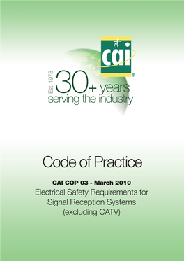 Code of Practice CAI COP 03