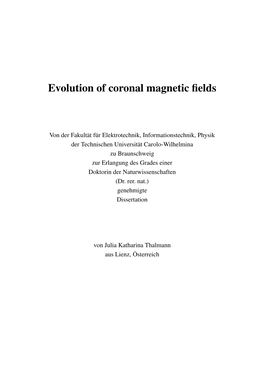 Evolution of Coronal Magnetic Fields