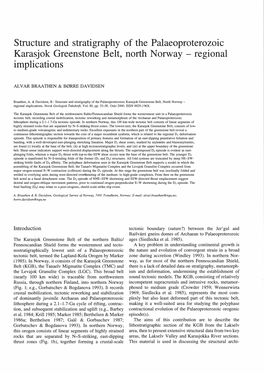 Structure and Stratigraphy of the Palaeoproterozoic Karasjok Greenstone Belt, North Norway - Regional Implications