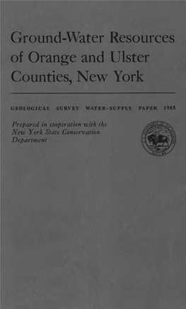 Ground-Water Resources of Orange and Ulster Counties, New York