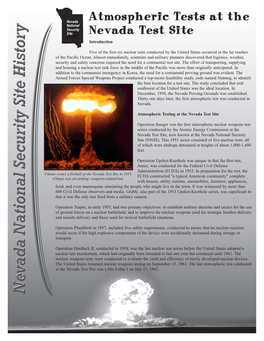 Introduction Five of the First Six Nuclear Tests Conducted by the United