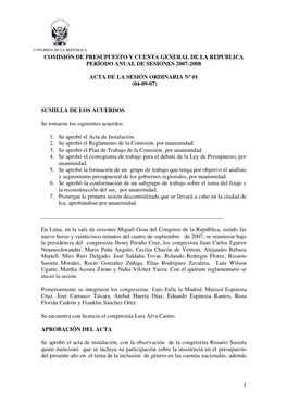 1 Comisión De Presupuesto Y Cuenta General De La