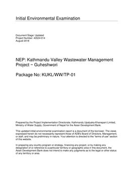 43524-014: Kathmandu Valley Wastewater Management Project