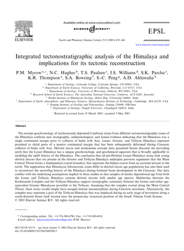 Integrated Tectonostratigraphic Analysis of the Himalaya and Implications for Its Tectonic Reconstruction