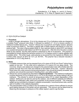 Poly(Ethylene Oxide)