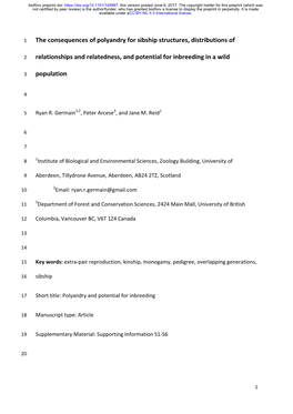 The Consequences of Polyandry for Sibship Structures, Distributions Of