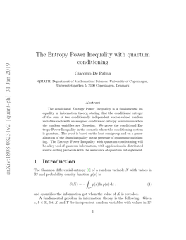 The Entropy Power Inequality with Quantum Conditioning