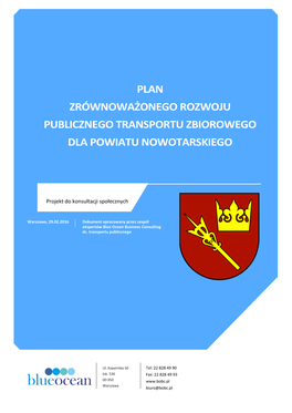 Plan Zrównoważonego Rozwoju Publicznego Transportu Zbiorowego Dla Powiatu Nowotarskiego