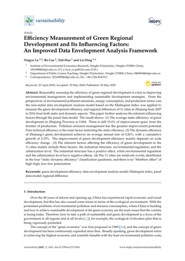 Efficiency Measurement of Green Regional Development And