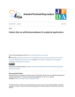 Carbon Dots As Artificial Peroxidases for Analytical Applications