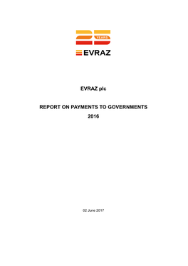 EVRAZ Plc Report on Payments to Governments