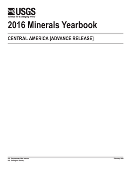 The Mineral Industries of Central America in 2016