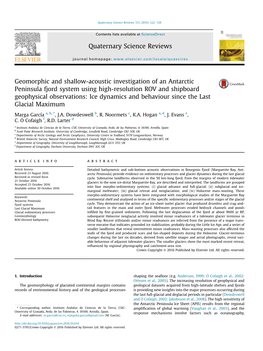 Geomorphic and Shallow-Acoustic Investigation of an Antarctic