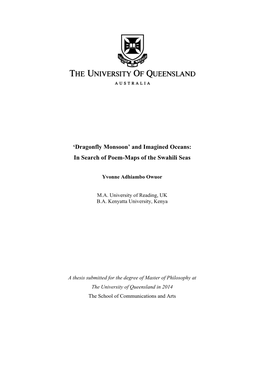 Dragonfly Monsoon’ and Imagined Oceans: in Search of Poem-Maps of the Swahili Seas