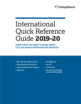 International Quick Reference Guide 2019-20