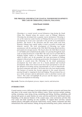 The Process and Impact of Coastal Tourism Development: the Case of Cherating, Pahang, Malaysia