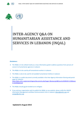 Inter-Agency Q&A on Humanitarian Assistance