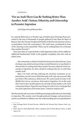 Nation, Ethnicity and Citizenship in Peronist Argentina