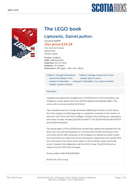 The LEGO Book Lipkowitz, Daniel,Author