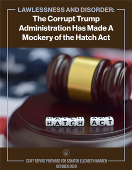 The Corrupt Trump Administration Has Made a Mockery of the Hatch Act