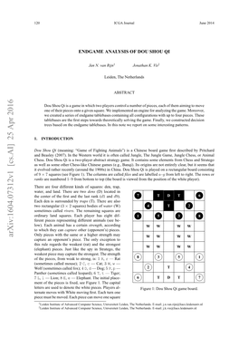 Endgame Analysis of Dou Shou Qi 121 Either Horizontally Or Vertically