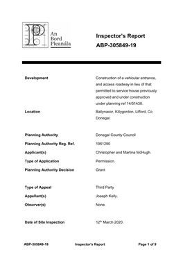 Inspector's Report ABP-305849-19