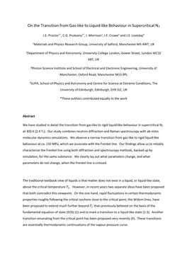 On the Transition from Gas-Like to Liquid-Like Behaviour in Supercritical N2